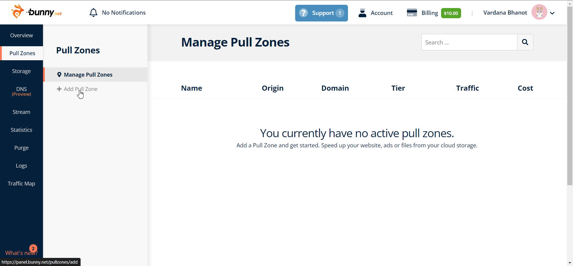 Add Bunny Pull Zone Add Bunny Pull Zone