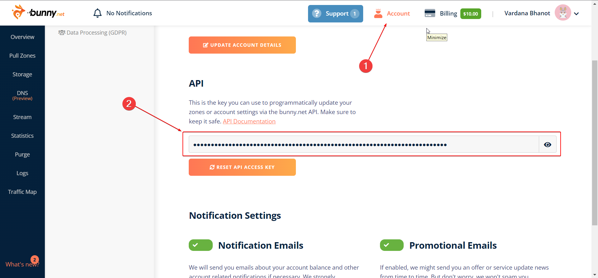 Bunny CDN access key Bunny CDN access key