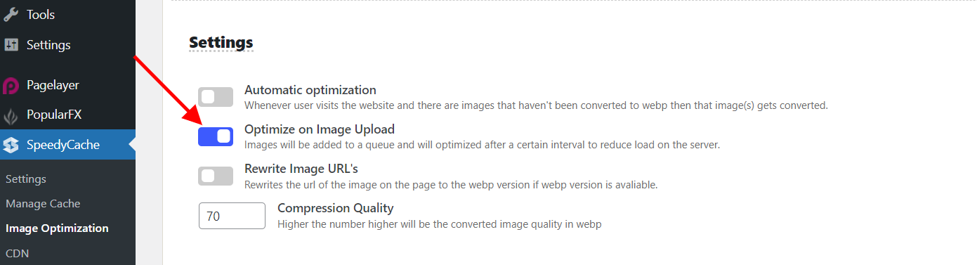 Optimize image on upload