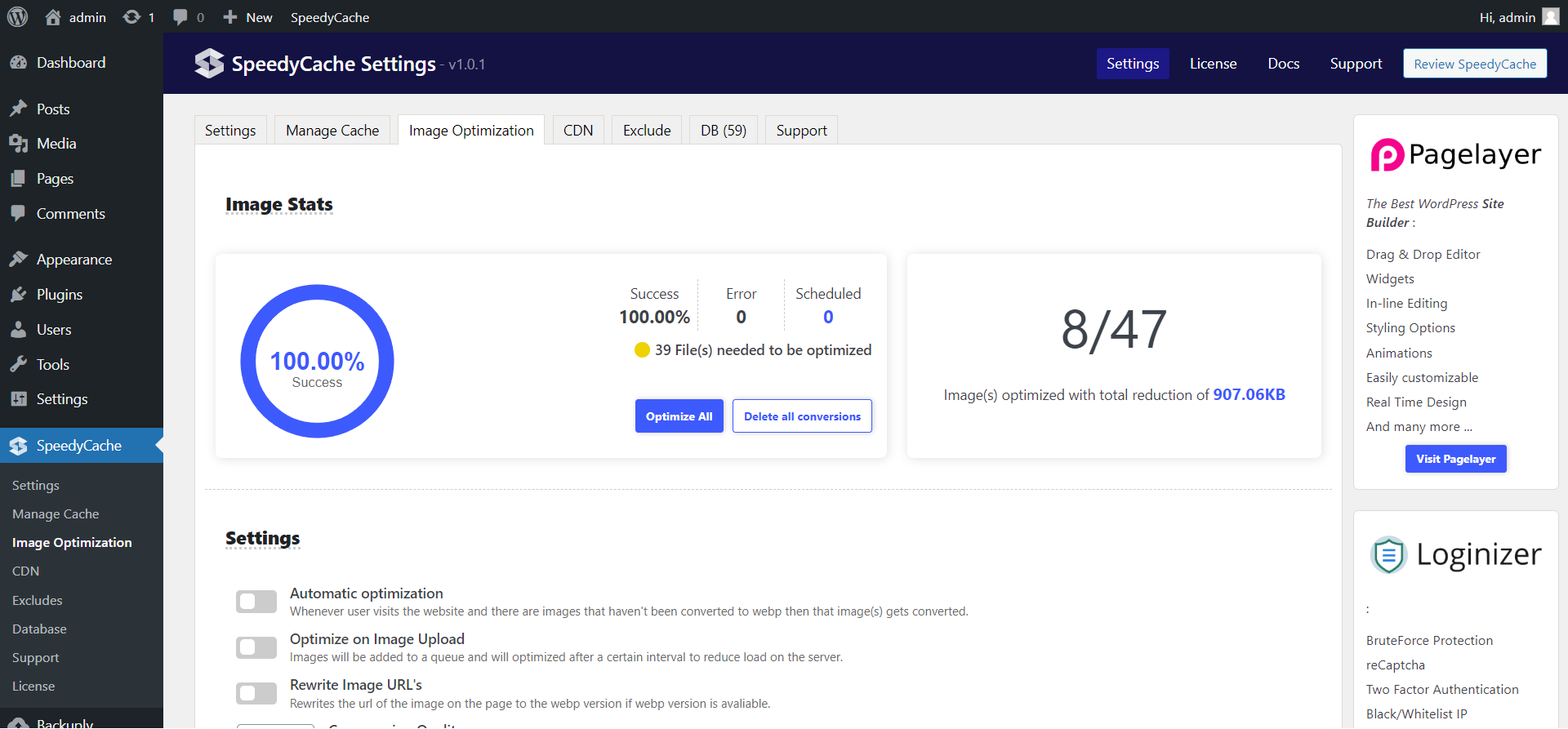 SpeedyCache Image Optimization SpeedyCache Image Optimization