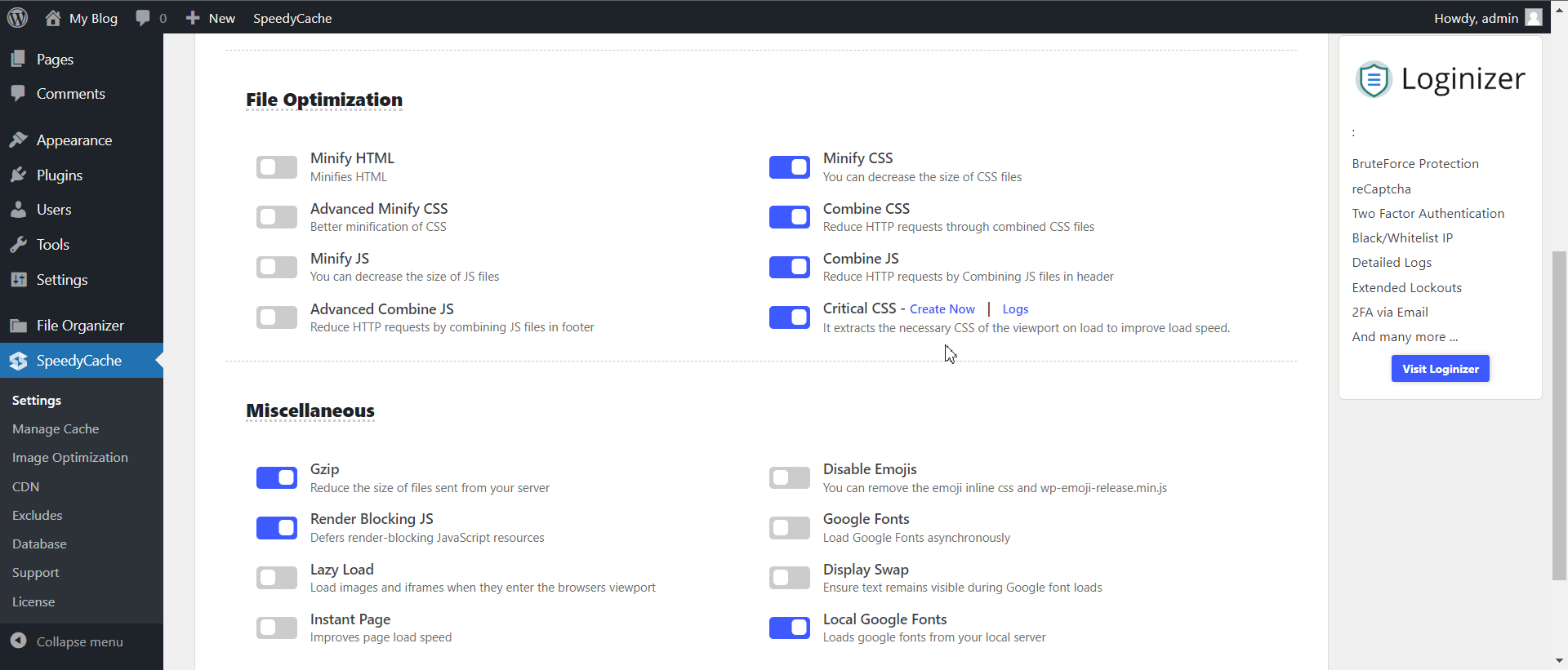 SpeedyCache Critical CSS Create Now SpeedyCache Critical CSS Create Now