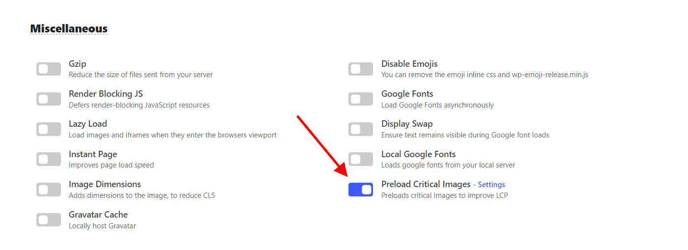Enable Preload Critical Images Enable Preload Critical Images