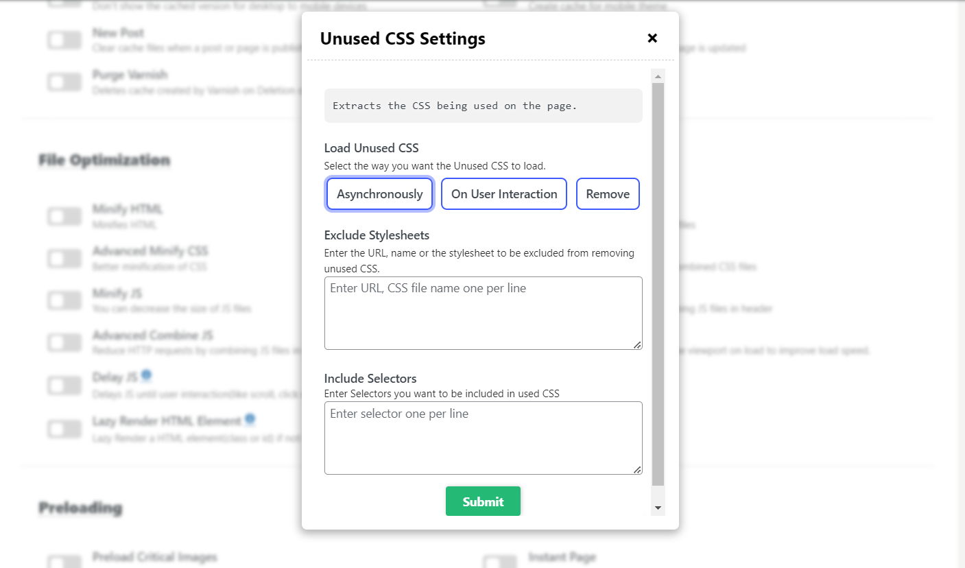 Unused CSS settings Unused CSS settings
